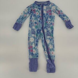 Little Sleepies 3-6 Month Baby Girl Pajama Bamboo Floral Kids Footie